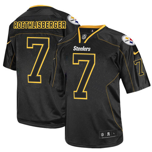 Men's Elite Ben Roethlisberger Nike Jersey Lights Out Black - #7 NFL Pittsburgh Steelers